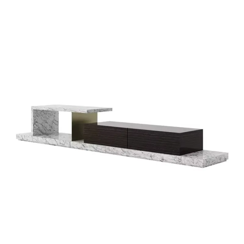 Living room new media console TV cabinet natural marble wall unit TV cabinet