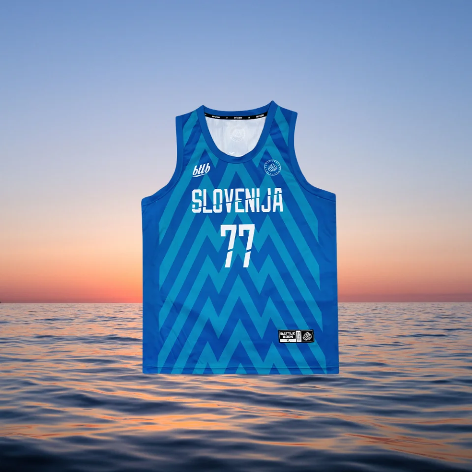 

2025 Hot Selling Boutique Beach Surfing Basketball Vest, Slovenian Luka Doncic Basketball Uniform, 3D Printing Process # 77 MVP