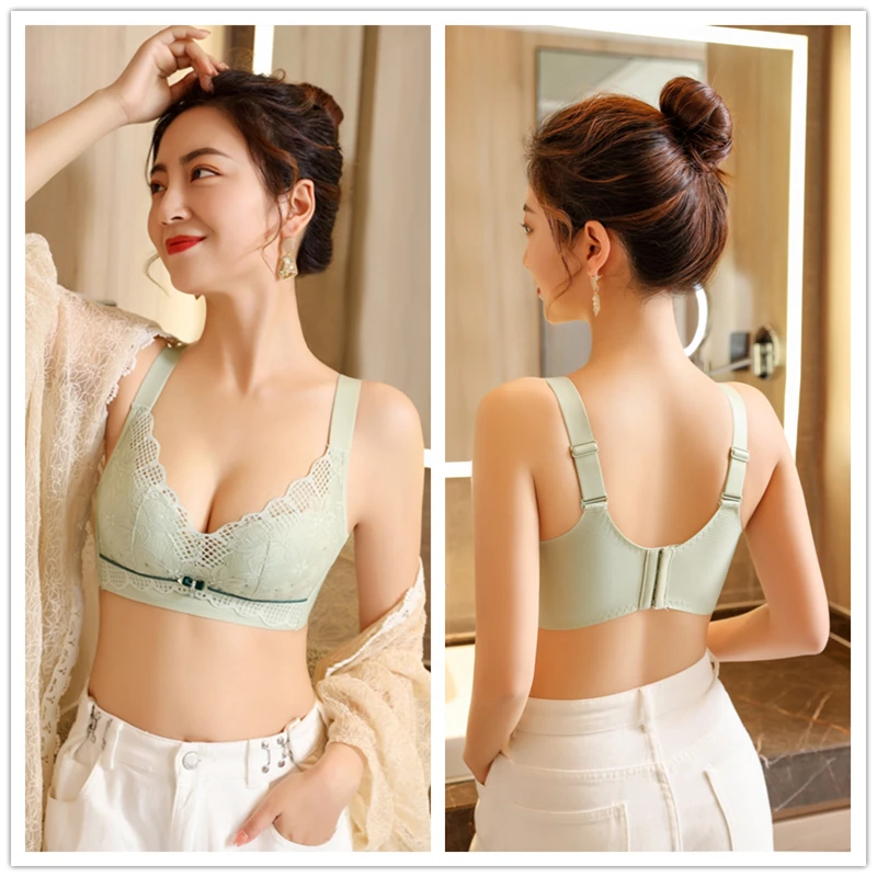 Refreshing, breathable, comfortable, hole cup, ultra-thin, no underwire, upper support, large breast, small adjustment, women's