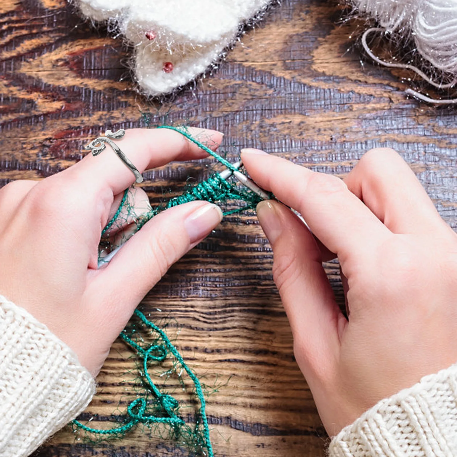 

6pcs Open Finger Knitting Rings Yarn Guide Professional Knitting Ring Crochet Tools Accessories Protective Portable