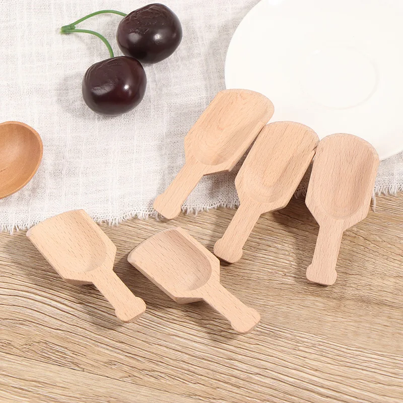 Cuchara de madera para sal de baño, utensilio de cocina, 5 piezas, 8cm