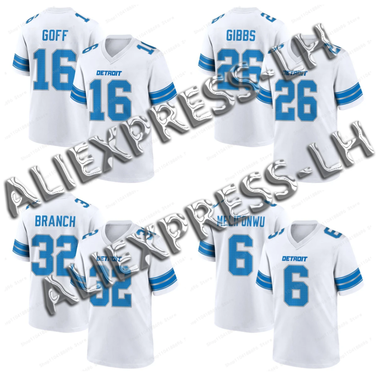 2025 الصيف تي شيرت رجالي شعبية فريق الرجبي ديترويت ليونز ديترويت ليونز لعبة الشباب امتصاص العرق S-6XL جيرسي-أبيض Y2K #1