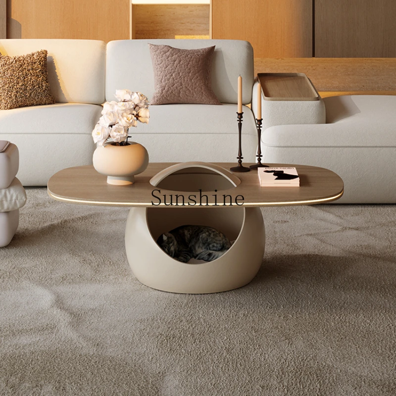 Modern simple pet coffee table creative cat nest coffee table combination with light induction advanced sense