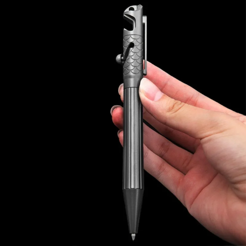 

Titanium Alloy Tacktical Pen Retro Writing Signature Pen Replaceable G2 Refill Outdoor EDC Multifunctional Bottle Opener Tool