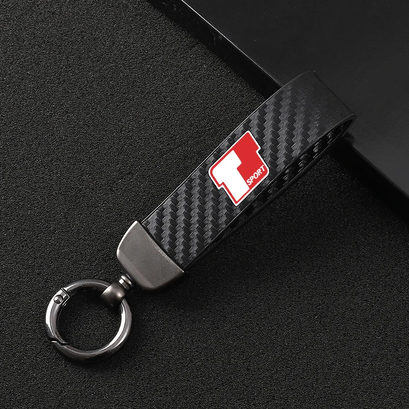 High-Grade Leather Motorcycle keychain Horseshoe Buckle Jewelry for T Sport Toyota Corolla yaris Prado Tundra Highlander Venza