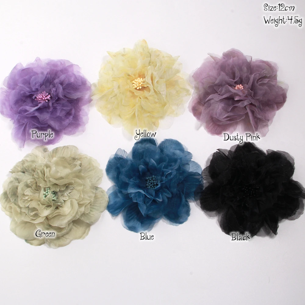 Chiffon Organza Flower Chiffon Sewing Accessory DIY Fabric Artificial Flowers For Wedding Dress Shoes Hats Hair Decoration view 2