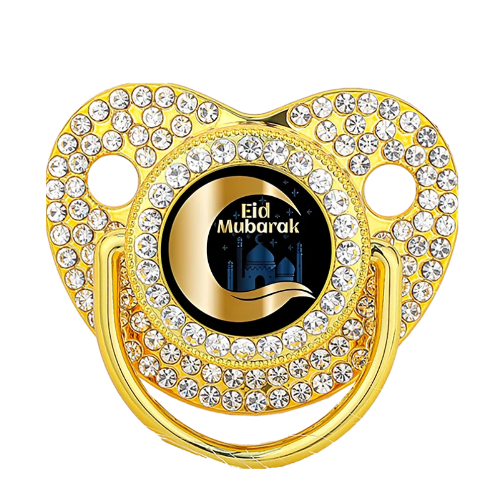 Crescent Moon Arabesque Newborn Pacifier Baby Soother with Dust Cover Silicone Teething Chew Toy Newborn Essentials
