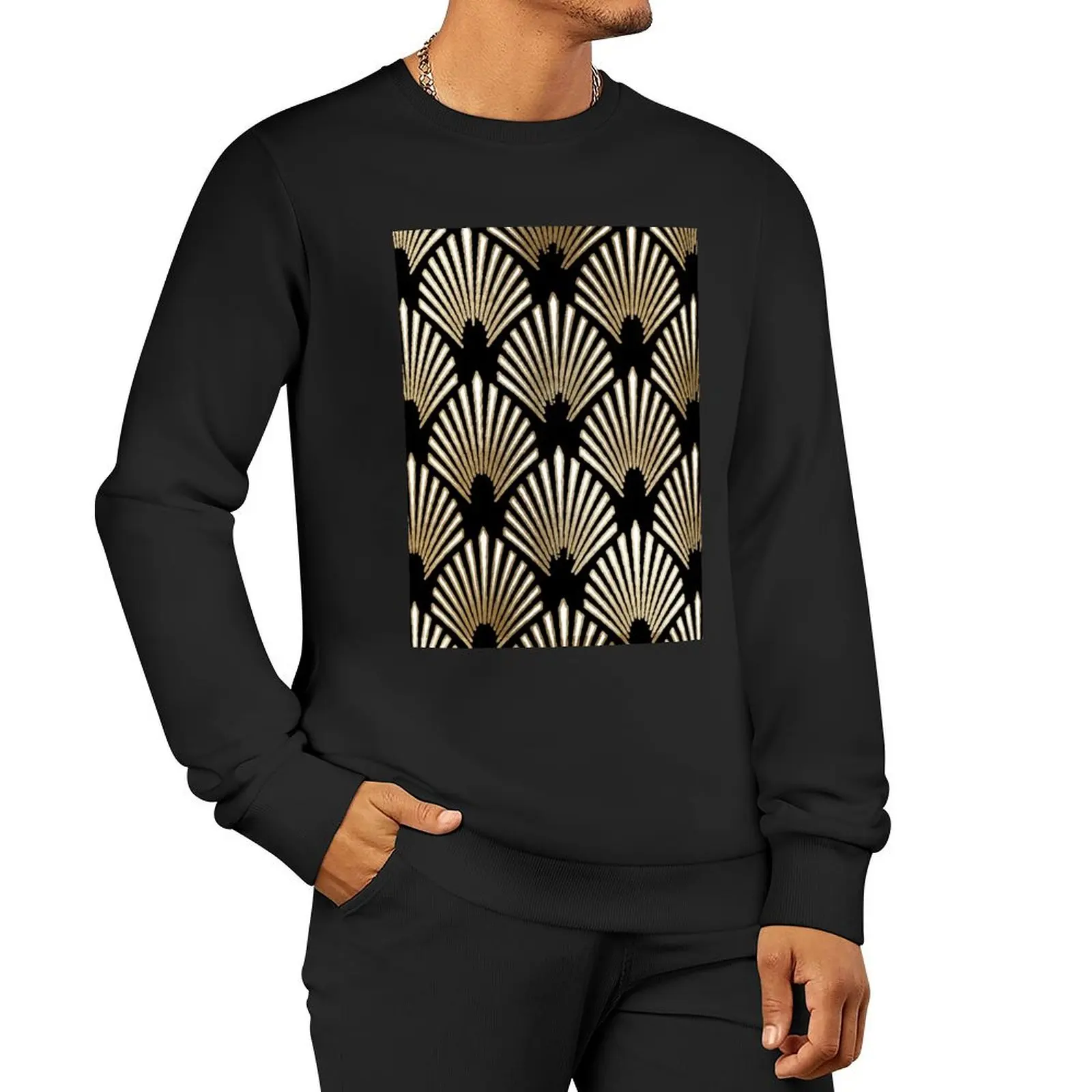 Art Deco design - luxury fans V Pullover Hoodie tracksuit men sweatshirt men