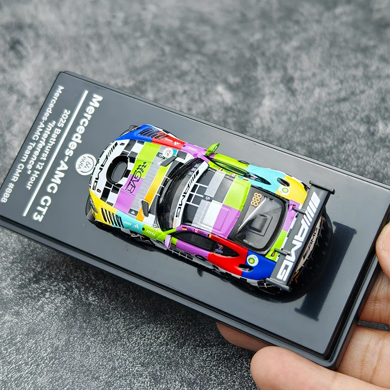 New Stock Para 1:64 Mercedes-Benz Amg Gt3 2025 Bathurst 12h #888 Alloy Miniature Die-Cast Car Model Custom Collectible Toys Gift