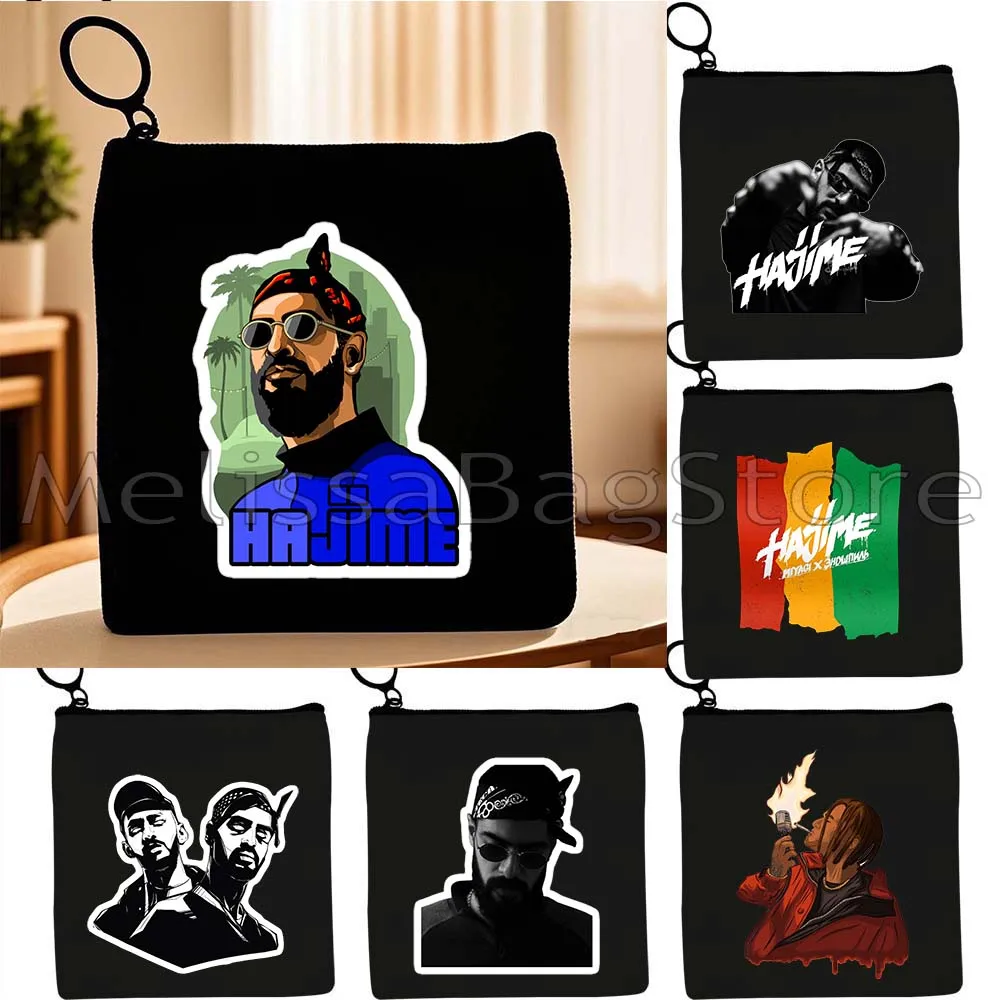 Hajime Miyagi Andy Panda Great Rap Artist Canvas Coin Purse Canvas Bag Small Square Key Bag Storage Card Bag Wallet Zipper Pouch