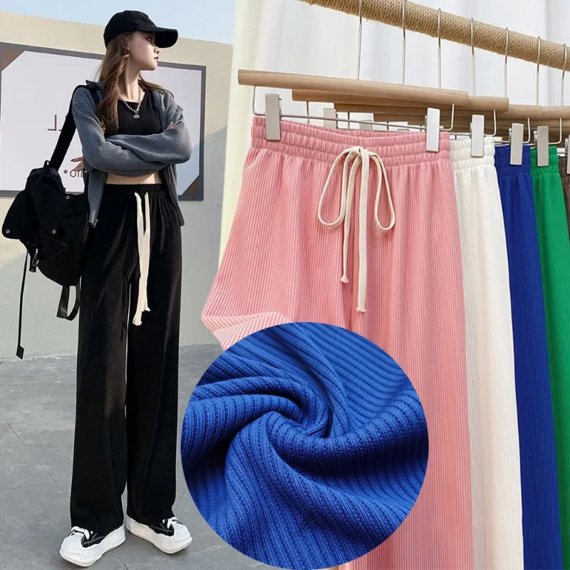 

Fashion Women's 2023 Summer Wide Leg Pants Casual High Waist Pants Women's Pleated Solid Color Pants Street Wear New Style