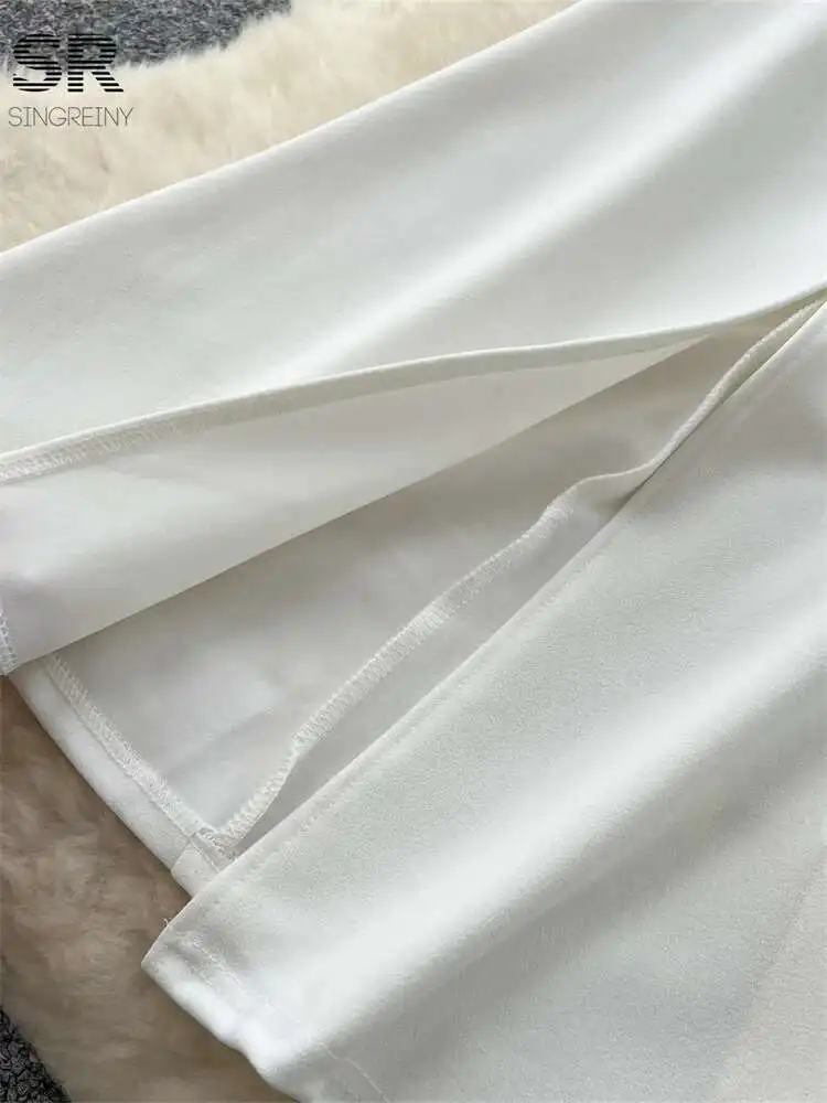 BabYoung 3D Rose ฤดูใบไม้ร่วงโคมไฟแขน V คอซิปออกแบบแยกผู้หญิงแฟชั่นอาวุโส SHEER ชุดยาว