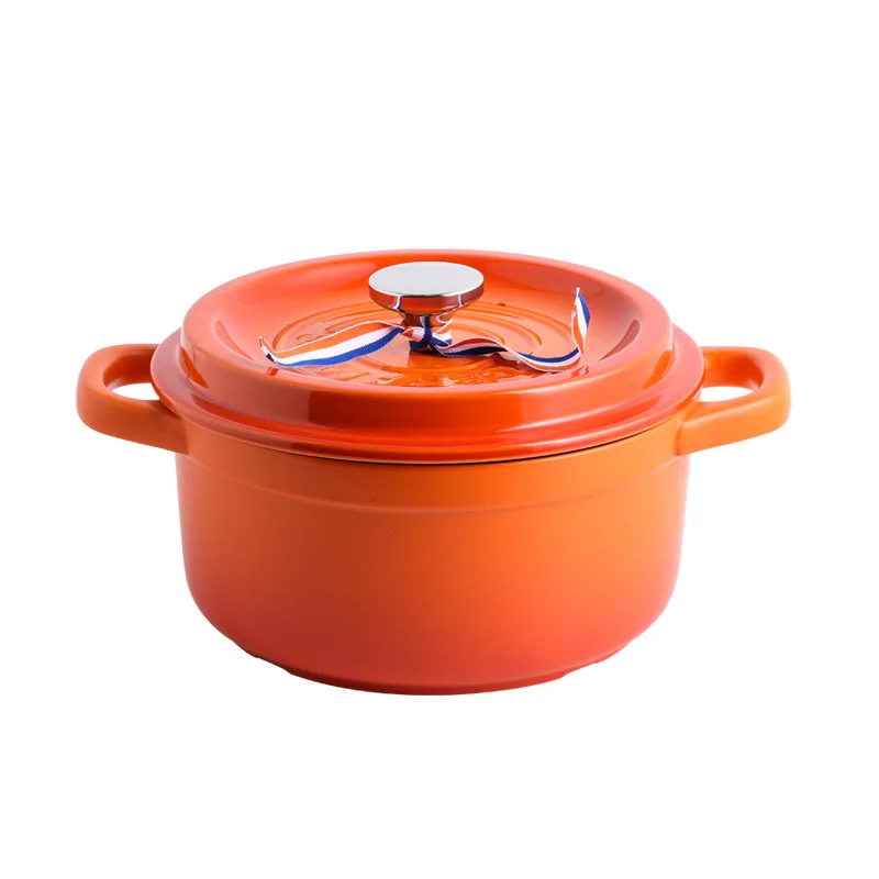 Nordic style Korean gradient enamel pot High temperature resistant ceramic clay pot Ceramic cookware