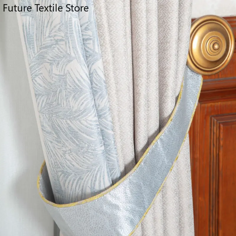 High Precision Jacquard Leaf Curtains Cotton Linen Curtains Bedroom Living Room Curtains Curtains for Living dining room bedroom