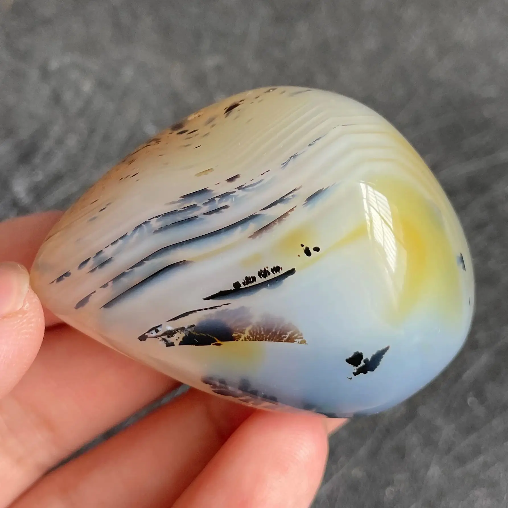 Natural Aquatic Plant Agate Energy Rock Carnelian Polished Quartz Crystal Chakra Reiki Healing Stone Decor Gift