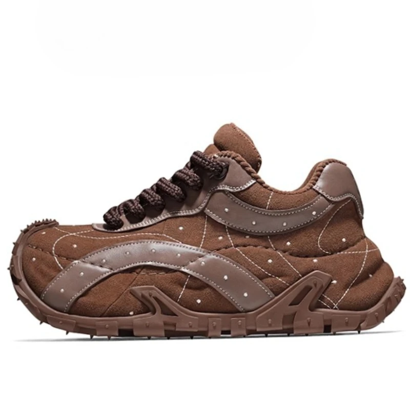 

Cowhide Daddy Shoes Fashion Height Increasing Shoes for Men's Women's Outdoor Training Sports Shoes Breathable Casual Sneakers