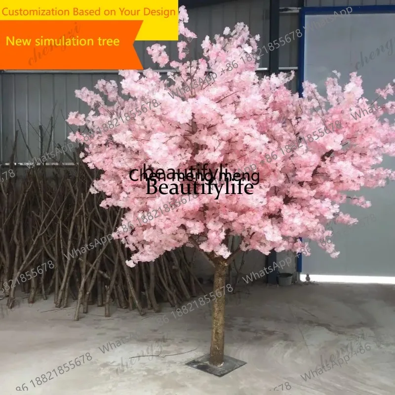 A09  Simulation Cherry Blossom Peach Tree Large Fake Trees Wishing Tree Spring Art Gallery Display Decoration Living Room