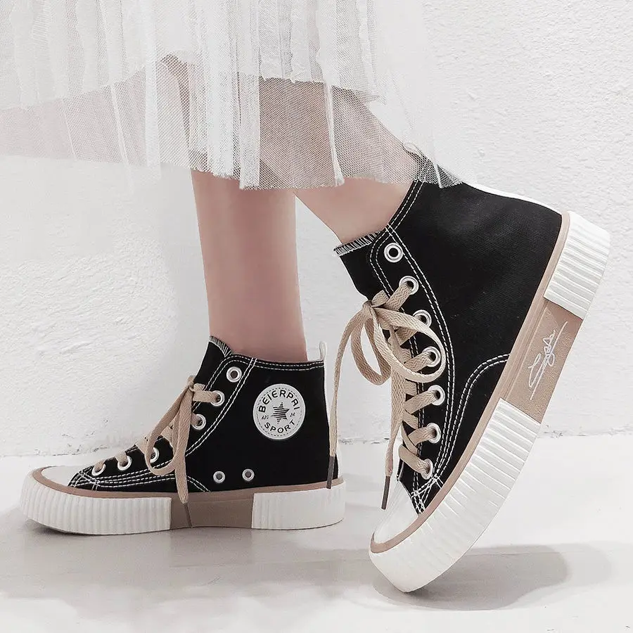 Purple Ladies Canvas Shoes Spring Woman Sneakers Shoes Girls Student Canvas Vulcanized Shoes Colorful Lace-up Female Shoes