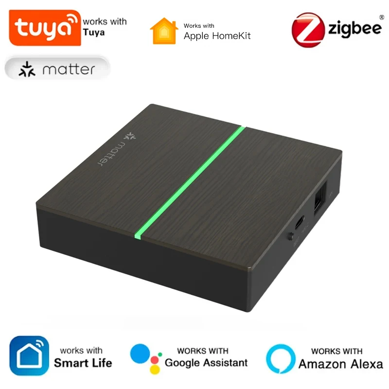 

Tuya Matter Smart Wired Gateway Hub ZigBee 3.0 Smart Home Bridge Пульт дистанционного управления Поддержка HomeKit, Siri, Google Home, Alexa