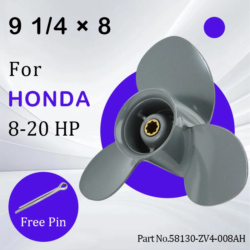 

9 1/4*8 For Honda Outboard Propeller 8hp 9.9hp 15hp 20hp Boat Motor Aluminum Alloy Screw 3 Blade Marine Engine Parts