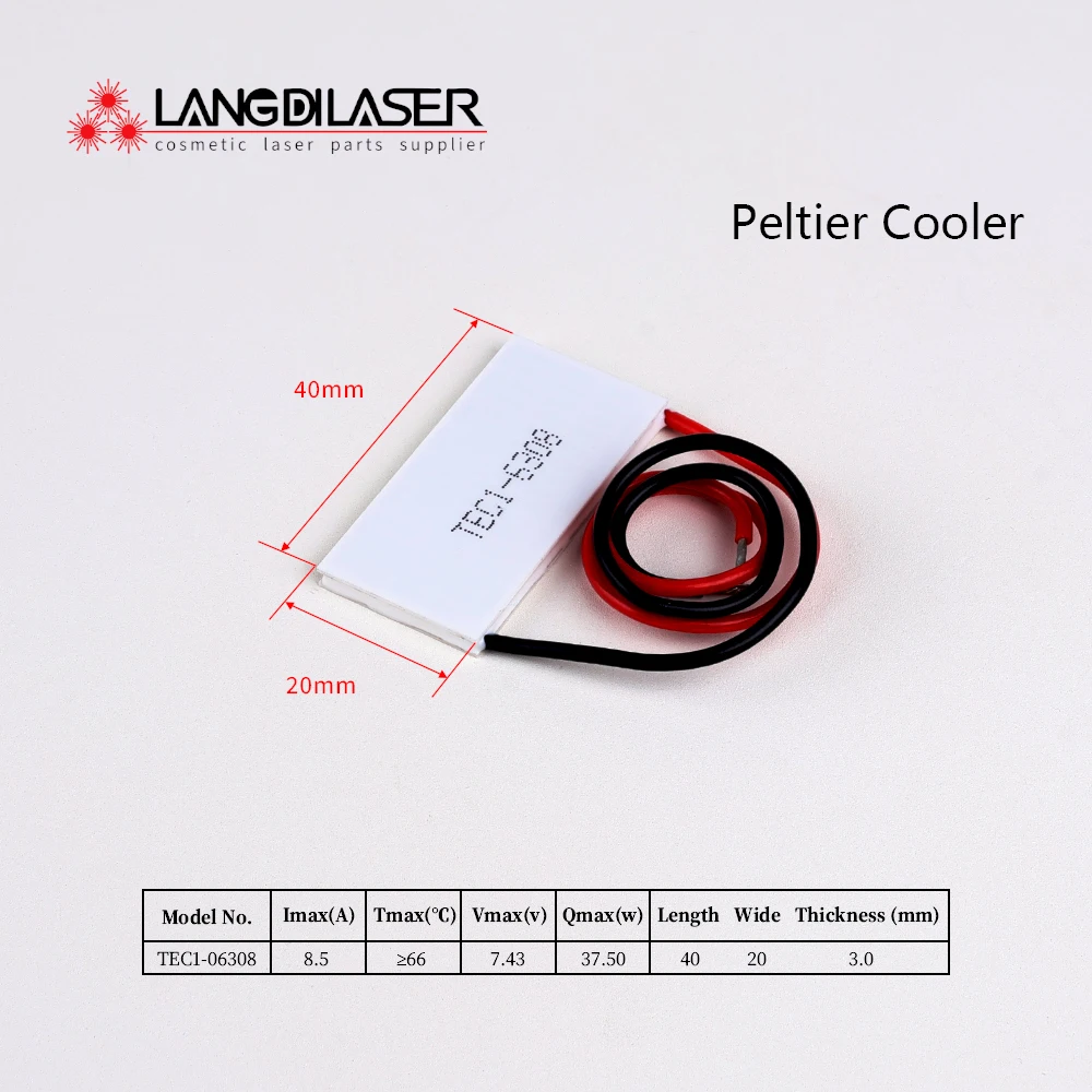 Cooling Peltier Model : TEC1-6308 & SY-xxxxxx For IPL Laser Cosmetical  Machine Handpiece / Size 40*20*3.0mm