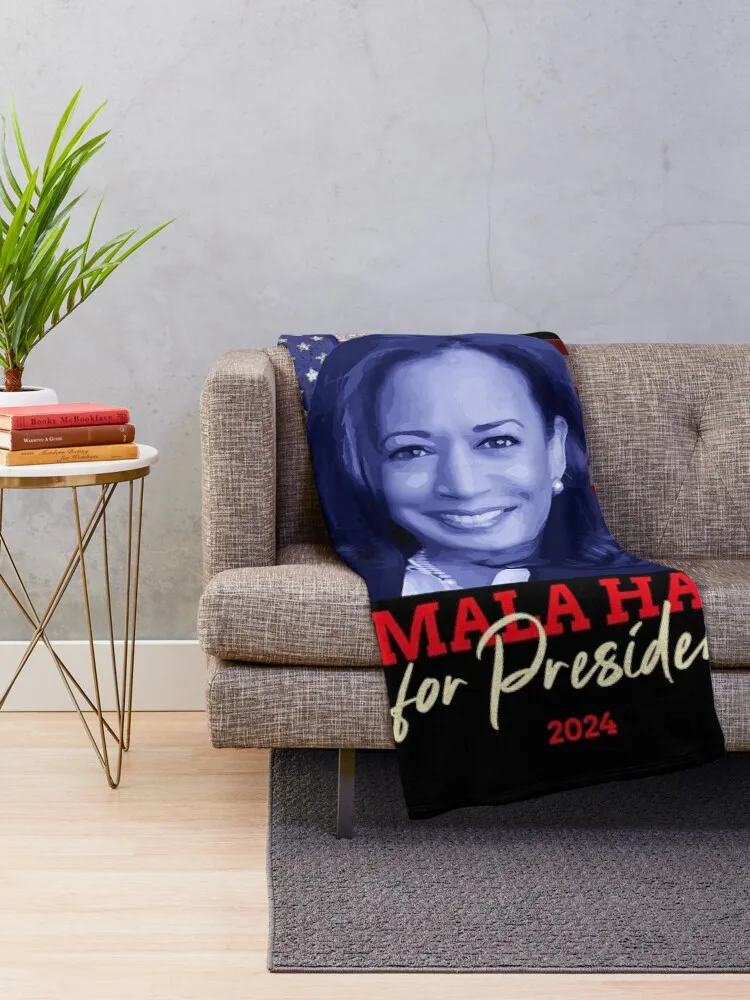 Kamala Harris for President 2024 Madam Vice President Throw Blanket Sleeping Bag Nap Flannels Blankets