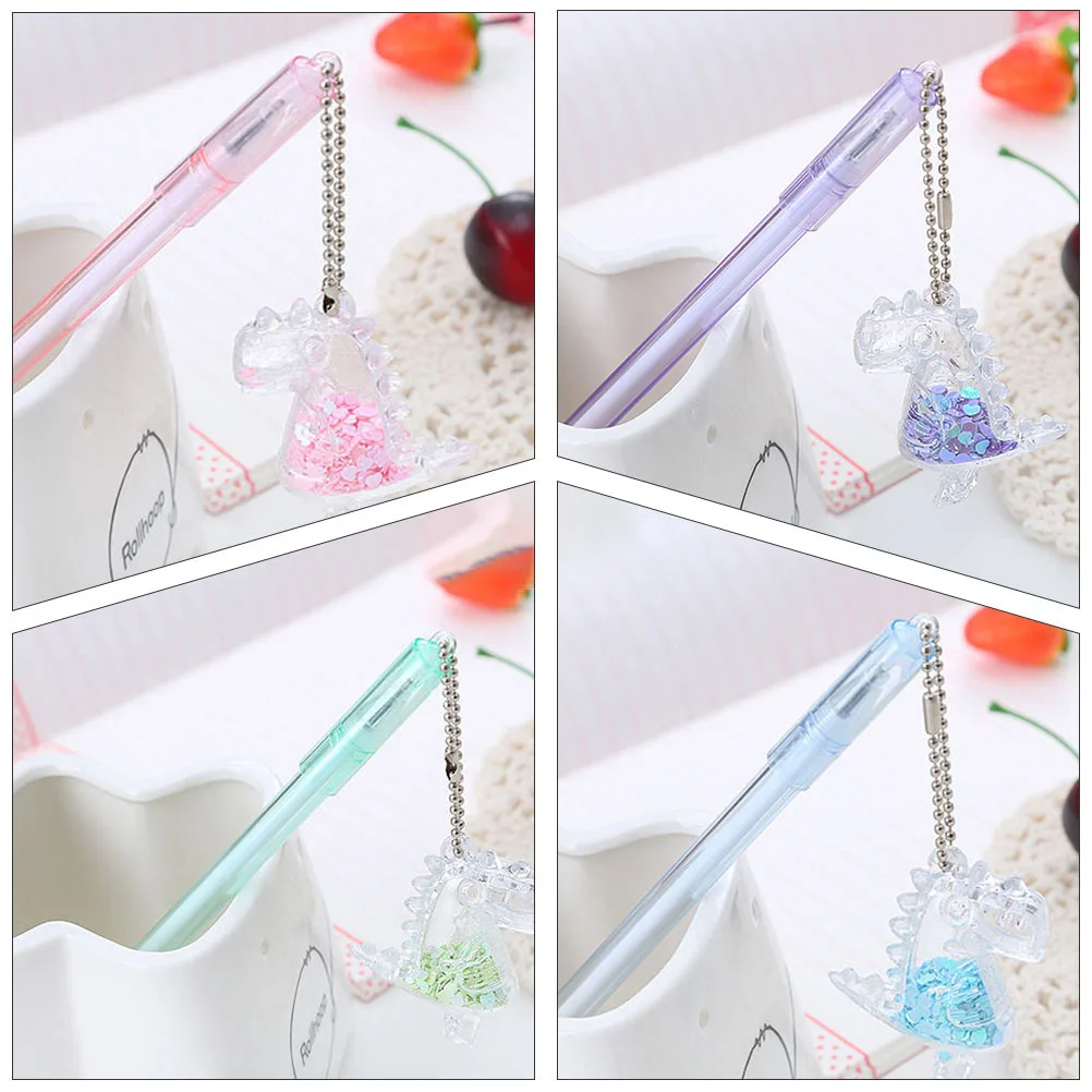 20Pcs Dinosaur Pendant Gel Pens Creative Writing Pens Smooth Ink Plastic Gel Pen Set for School Office Students Signature Notes