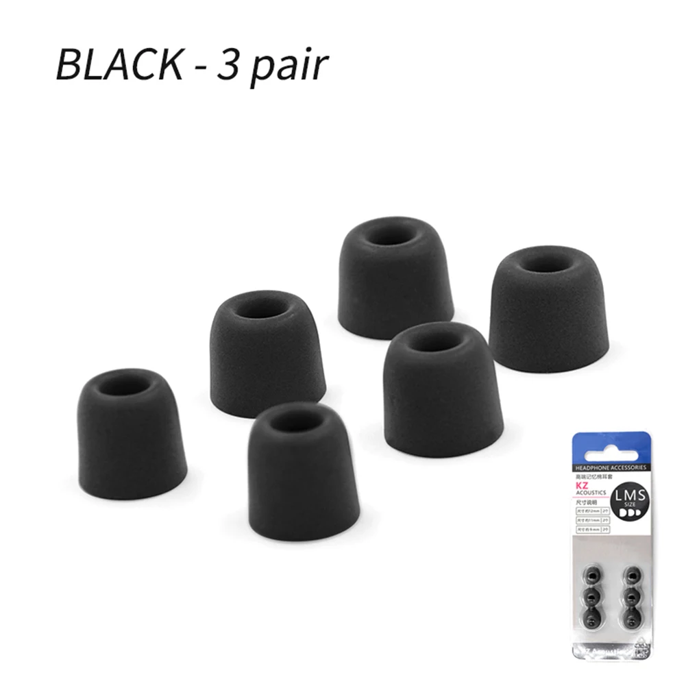 

3 Pairs KZ Earphone Ear Pad Noise Isolating Foam Earbuds Portable Removable Thickening Headphone Spare Replacing