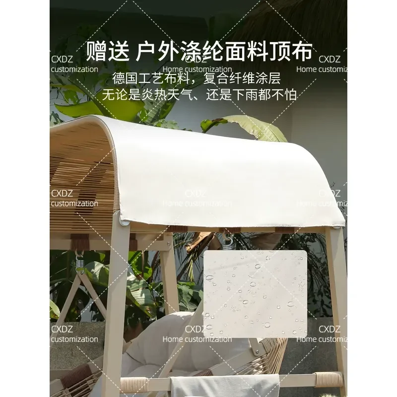 Outdoor Double Garden Hammock Swing Hanging Chair for Courtyard Villa Balcony Cradle Seat