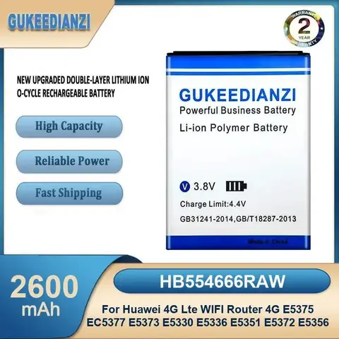 HB554666RAW 2600mAh  Mobile Phone Battery For Huawei 4G Lte WIFI Router 4G E5375 EC5377 E5373 E5330 E5336 E5351 E5372 E5356