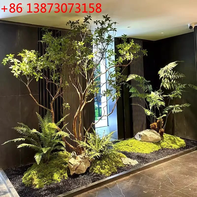 Simulated horse drunk wood green plant landscaping window plant interior decoration tree large fake tree landscape tree