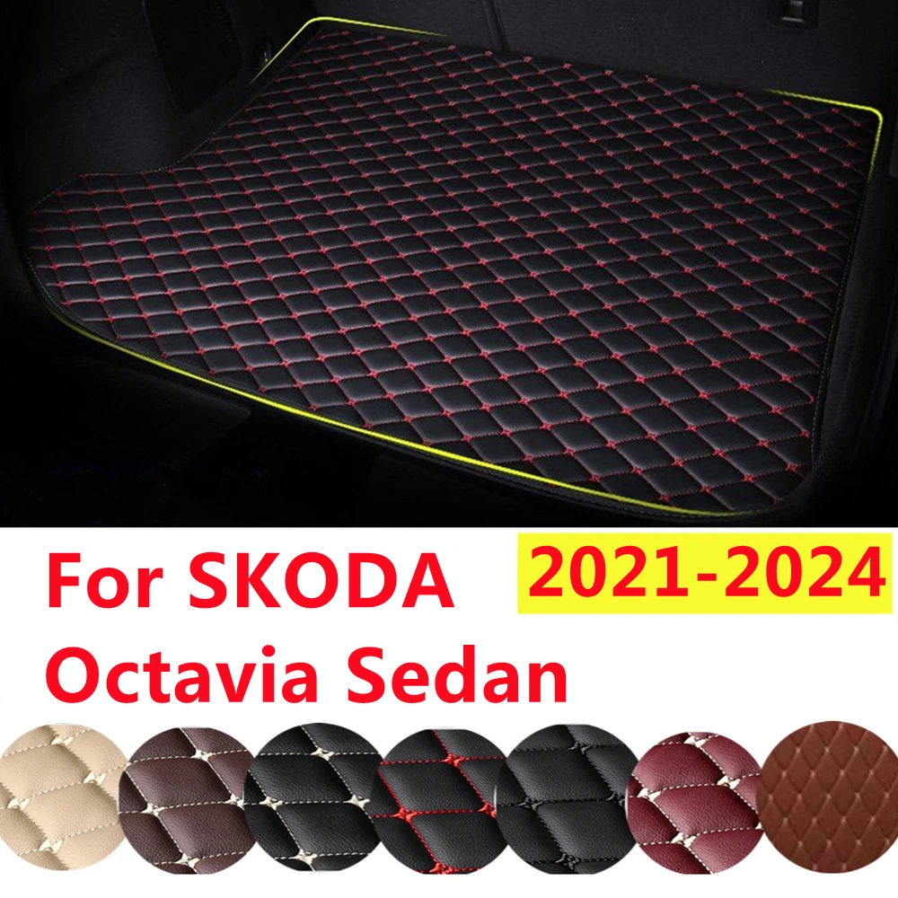 YJ XPE Leather All Weather Custom Fit For SKODA Octavia 2024-2021 AUTO Accessories Car Trunk Mat Rear Cargo Liner Cover Carpet