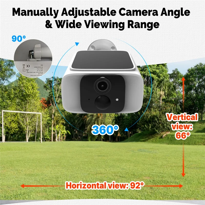 Tuya Wifi Smart Camera Smart Solar Power Panel Integrated Camera 2.4Ghz 5Ghz Dual Band Camera