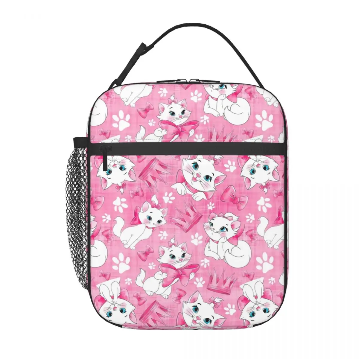 

Custom Marie Cat Manga Pattern Insulated Lunch Bag for Outdoor Picnic Food Portable Cooler Thermal Lunch Box Women Children