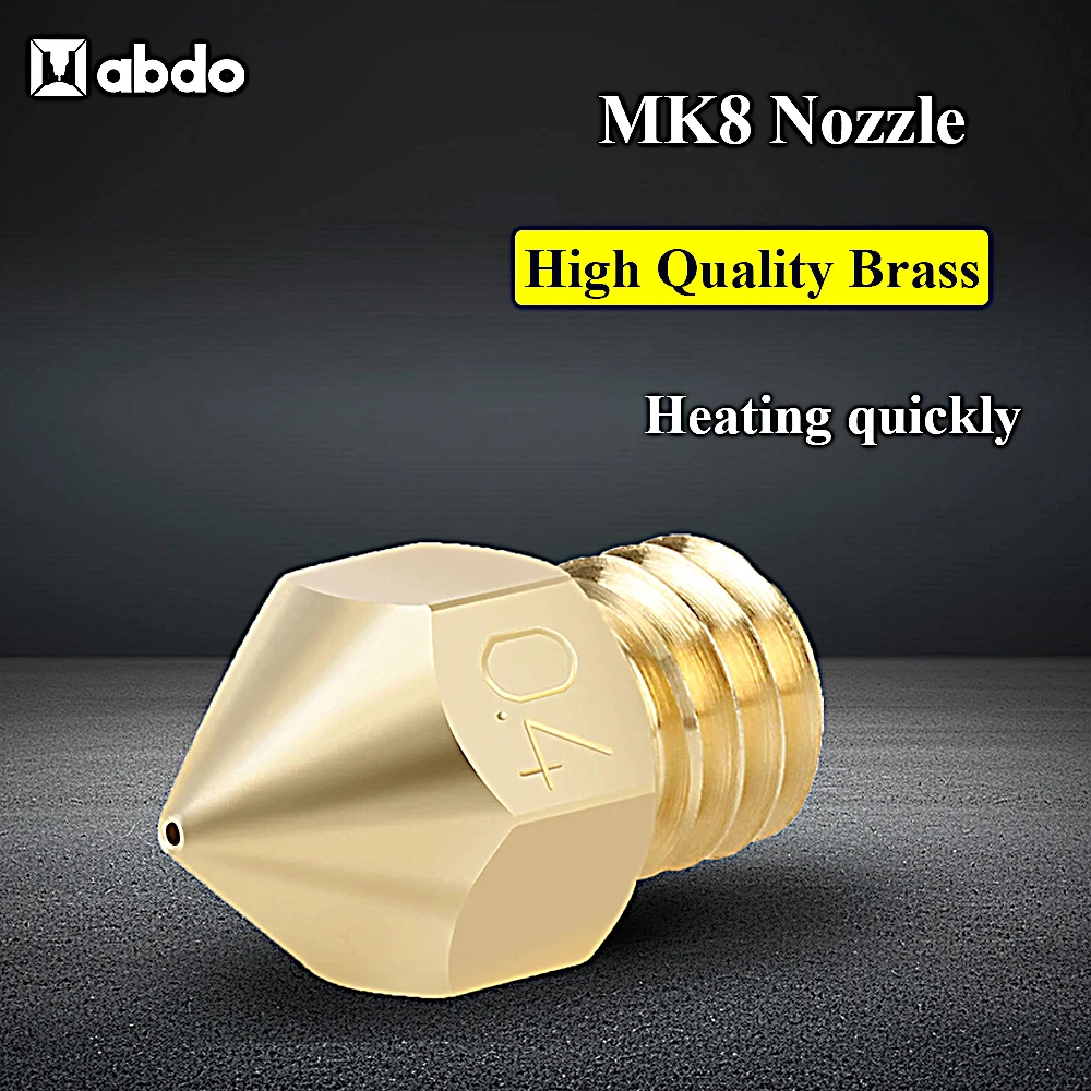 

MK8 Brass Nozzle 0.2/0.4/0.6/0.8mm nozzle for Ender 3 V2 Ender 5 CR10 Upgraded mk8 nozzle 3d printer Parts