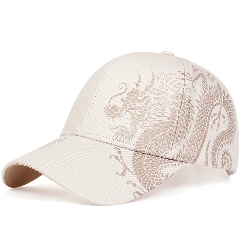 Czapki baseballowe unisex Golden Dragon Printing Snapback Wiosna i jesień Regulowane czapki outdoorowe Kapelusz z filtrem przeciwsłonecznym