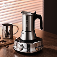 Bincoo Straight Stainless Steel Moka Pot Italian Concentrated Extraction Electric Ceramic Stove Heated Base Coffee Pot Home 220V