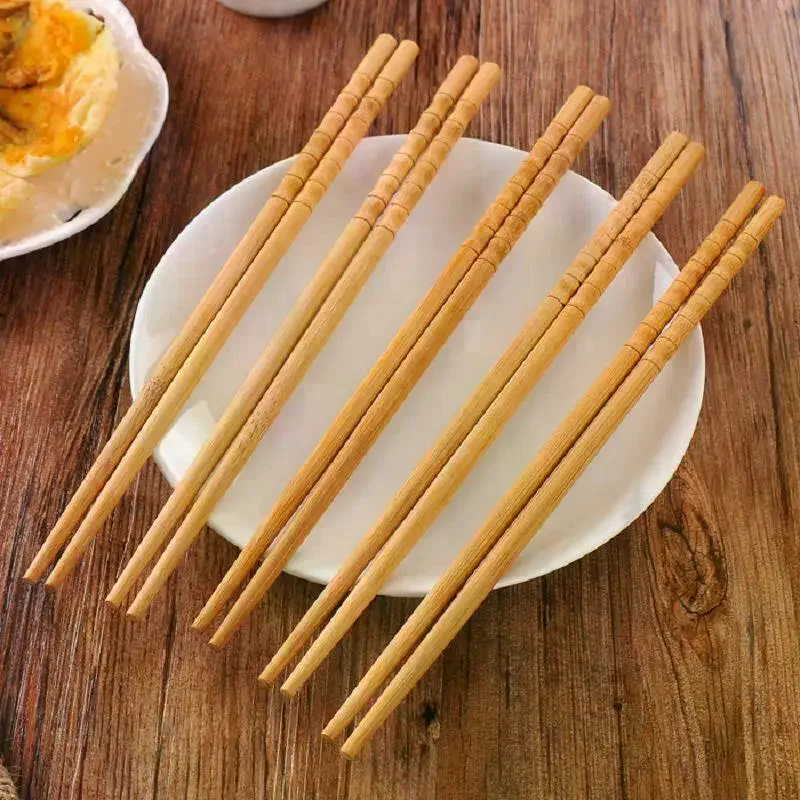 Natural Bamboo Wood Carbonization Chopsticks Reusable Bamboo Joint Chopstick Chopsticks Healthy Chinese Dinnerware 10/50 Pair