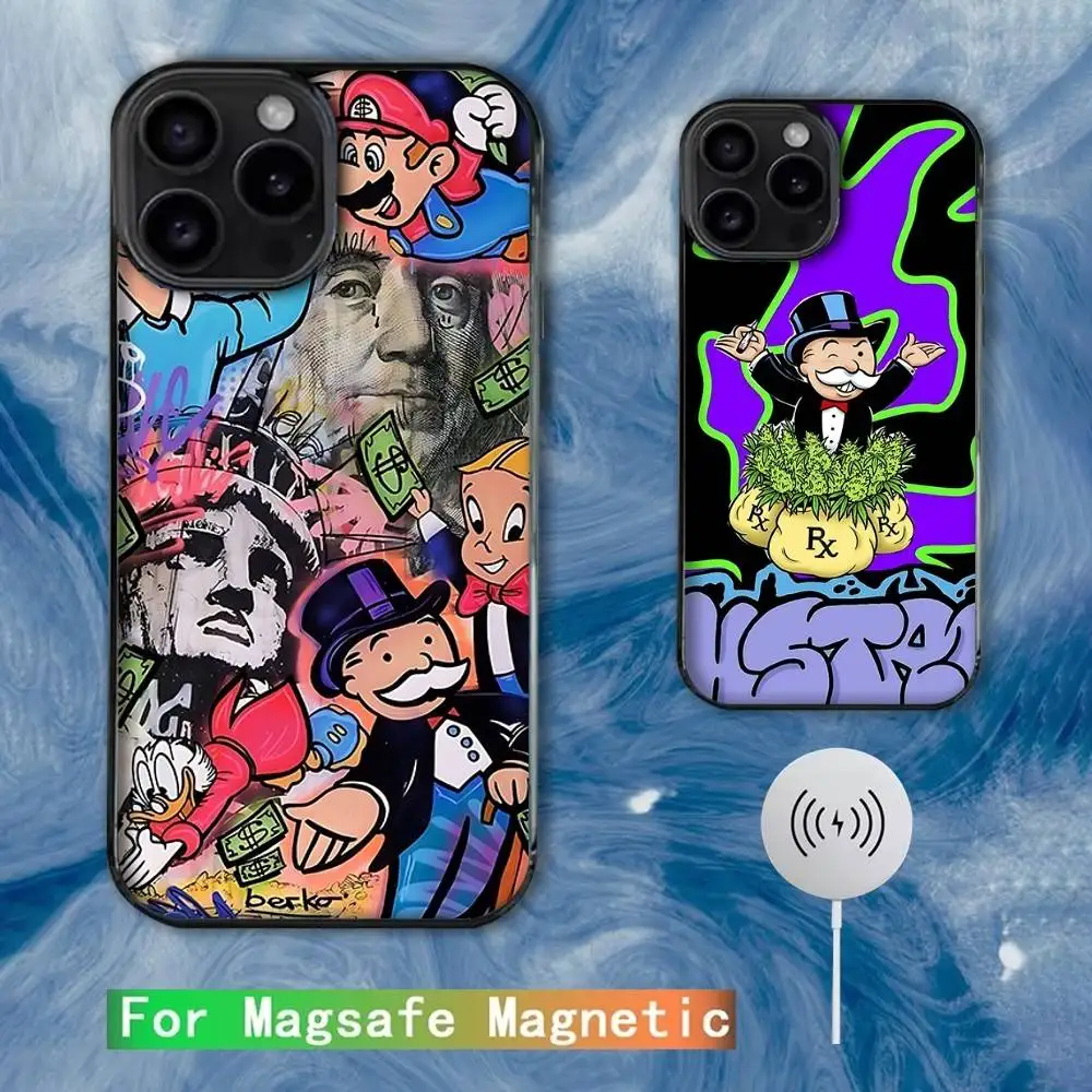 

Dollar Alec M-Monopoly Man Phone Case For iPhone 16e,16,15,14,13,12,11,Plus,Pro,Max,Mini Magsafe Magnetic Wireless Charging