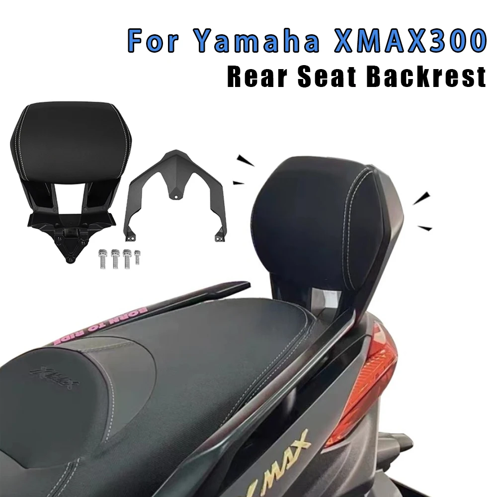 

For Yamaha XMAX300 X-MAX 300 2017-2022 Motorcycle Backrest Rear Passenger Seat Backrests Back Tailstock Cushion Pad Sissy Bars