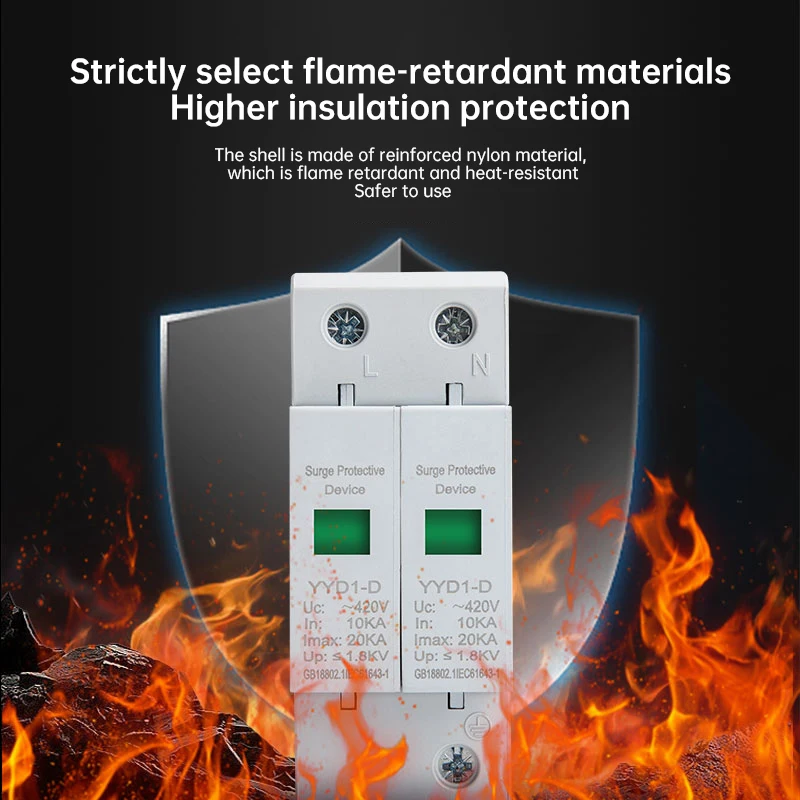 AC SPD 1P 2P 3P 4P 385V House Lightning Surge Protector Protective Low-voltage Arrester Device 10KA 20KA 40KA 60KA Circuit Break