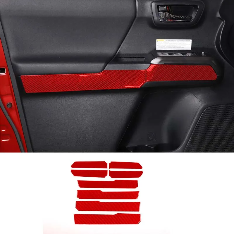 

For Toyota Tacoma 2015-2022 Accessories Soft Carbon Fiber Interior Car Inner Door Panel Trim Sticker Decoration