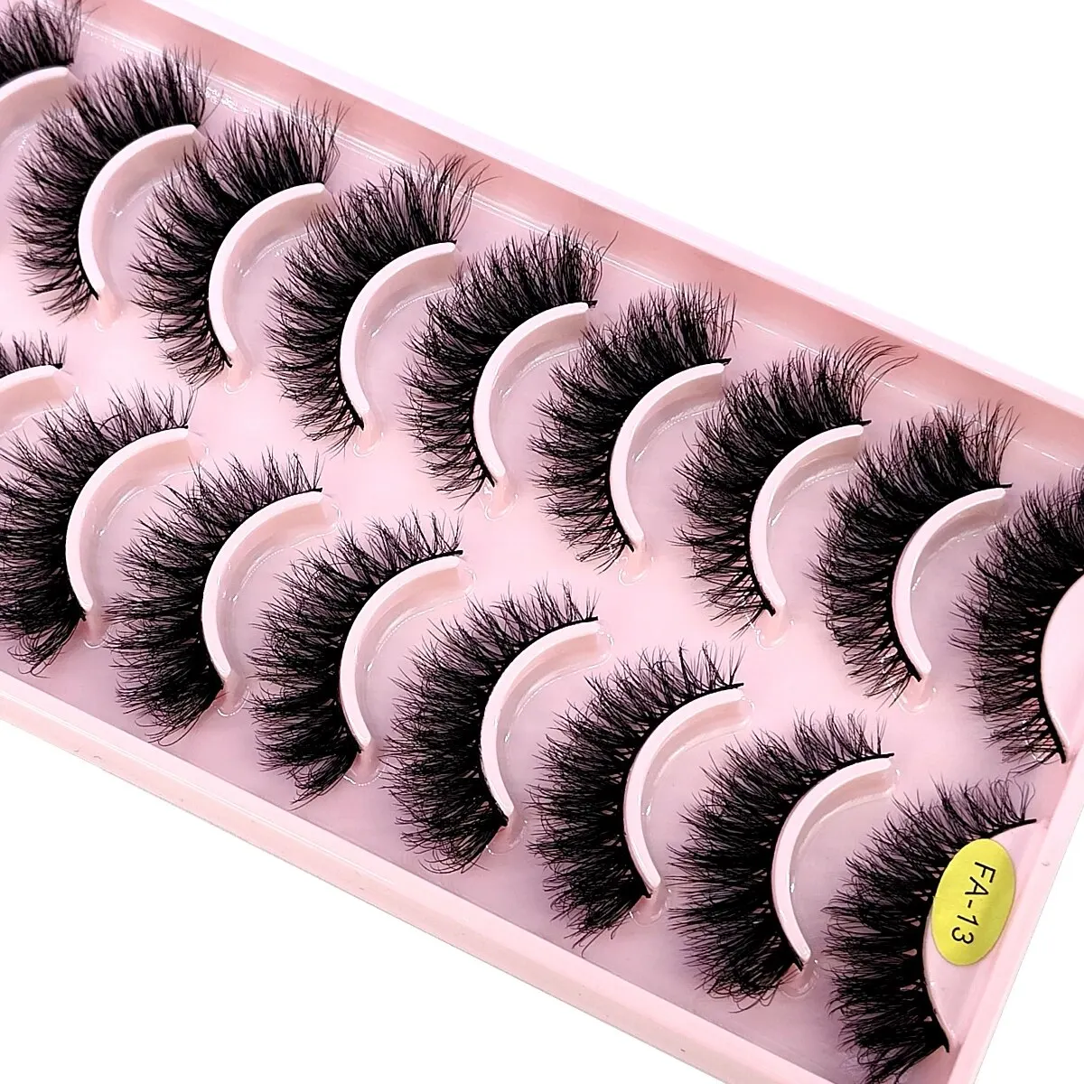 HBZGTLAD 10Pairs 3D Faux Mink Hair False Eyelashes Natural Messy Eyelash Crisscross Wispy Fluffy Lashes Extension Big Eye Makeup