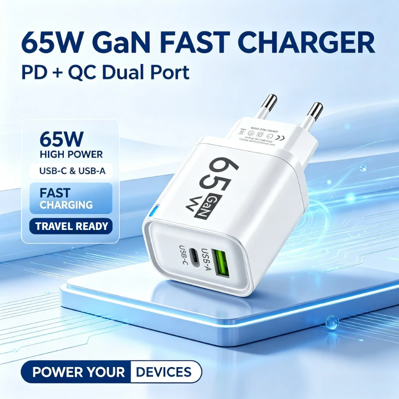 65W High Speed Charge Phone Charger For iPhone 14 13 Xiaomi Huawei Samsung Oneplus Fast Charging Mobile Phone Wall Power Adapter