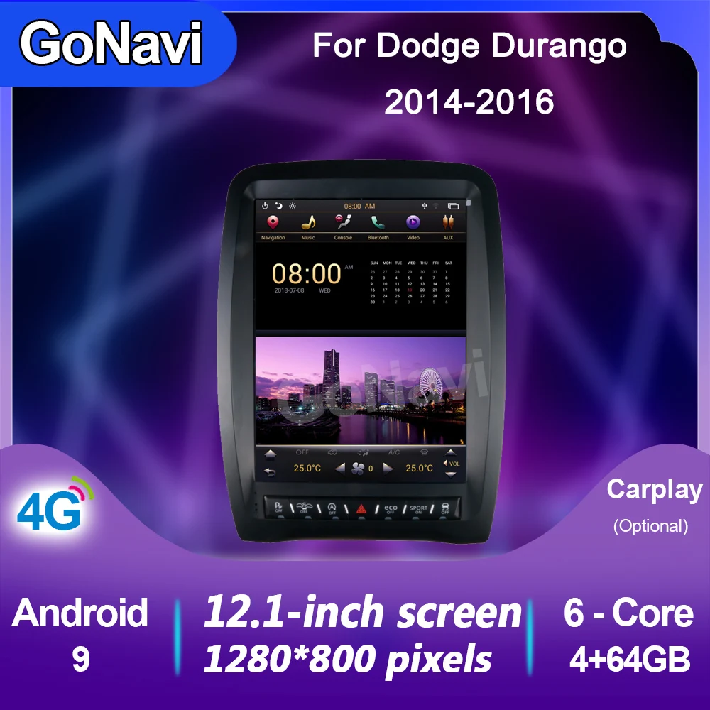 

GoNavi Android 11 Vertical Screen Tesla Style Car Radio Stereo Receiver for Dodge Durango 2014-2016 Car Gps Navigation Carplay