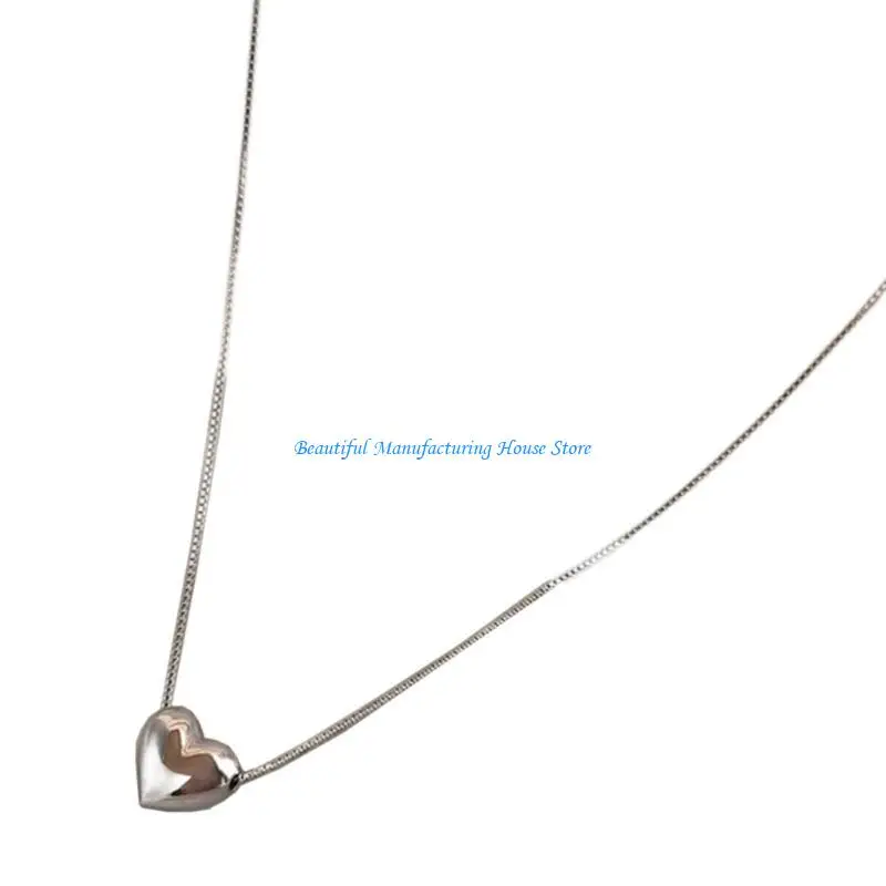 

E56A Stylish Neck Jewelry Heart Pendant Choker Necklace Ornament for Women Teen Girls