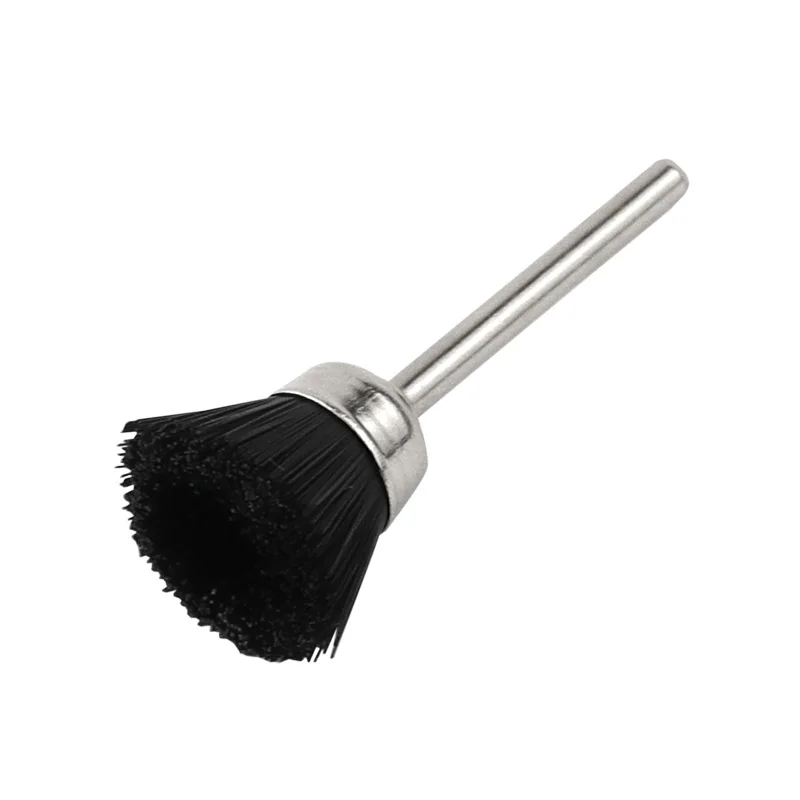 5Pcs 3mm Mandrel 뻣뻣한 연마 나일론 컵 브러시 연마 도구 버핑 휠 로타리 도구 45mm 길이 그라인드 액세서리