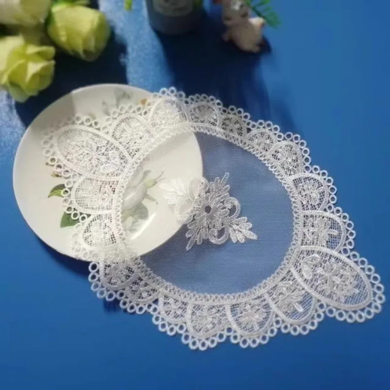 Luxury lace Oval Christmas flower Embroidery table cloth cover wedding party tablecloth kitchen Table decoration and accessories