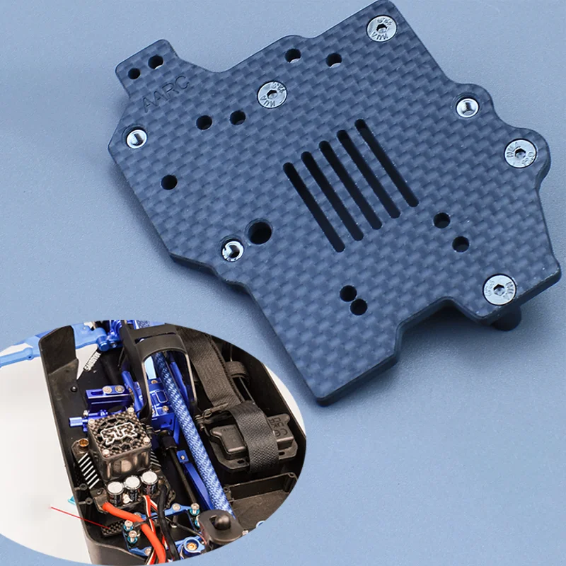 Carbon Fiber ESC Tray Set Cover for 1/8 ARRMA 6S KRATON TYPHON MOJAVE TALION BIG ROCK 6S Car view 2