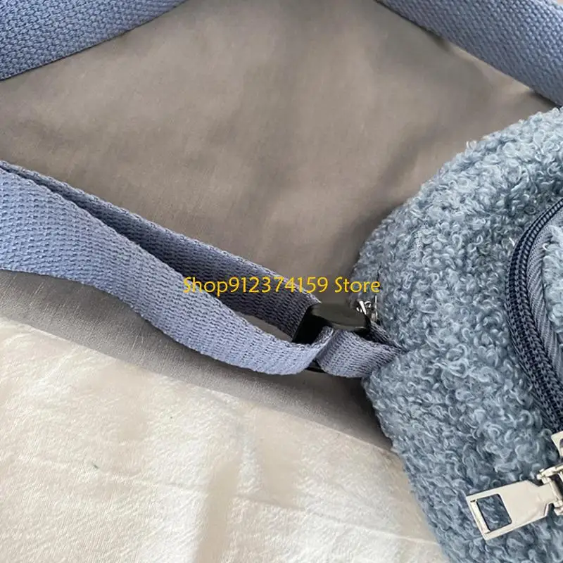 

G5AE Girls Cossbody Purse Bear Pendant Plush Shoulder Bag Adjustable Strap